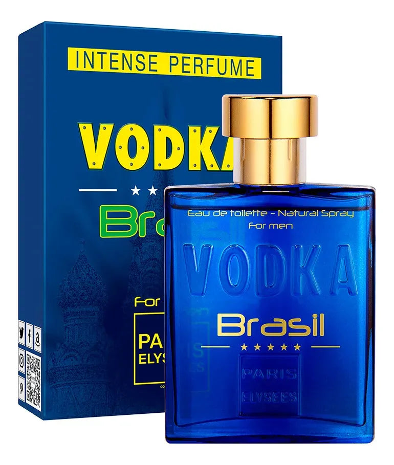 Perfume Vodka Brasil Azul Paris Elysees Masculino Intense 100ml
